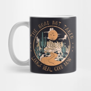 Graphic Picture The Road Not Taken Funny Gifts Mug